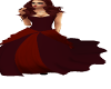 red/maroon ball gown