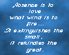Loves absence
