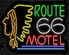 Neon Route 66 Motel sign