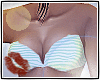 {C} Teal Striped Bikini