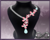 Teal Floral Necklaces