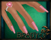 [B]pink glitter nails