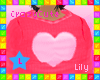 !L Sweater Heart Pink ML