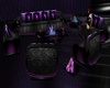 black/purple couch set