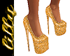 Gold glitter heels