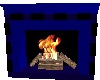 blue and black fireplace