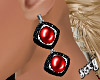 (X)red and black earring