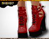 ! Strap Red Boots