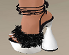 Black n White Fur Shoe