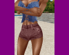 shorts jeans rouge 