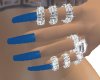 Teal Shimmer Long Nails