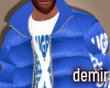 [D] Puffer blue jacket
