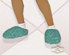 Fuzzy Turquoise Slippers