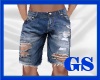 "GS" Ripped jeans shorts
