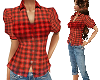 TF* Red Plaid Blouse