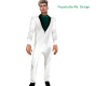 white  suit green shurt