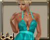 Persa Teal Satin Gown