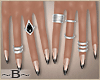 ~B~Mixed Lace Nails+Ring