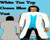 White TuxTop w/Blue Vest