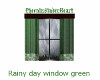 Rainy day window green