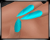 Pointy Teal Blue Nails