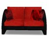 2Person Red/Black Sofa
