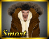 SM Hood Fur Coat Brown