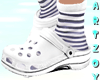 ! White Crocs&Socks