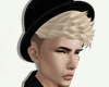 Blonde hair hat model