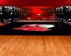 red/black reception room
