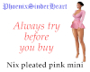 Nix pleated pink mini