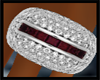 Diamond N Garnet Ring