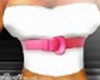 White Top With Pink Belt