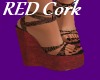 Lace & Red Cork Wedges