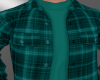 teal plaid double shirt