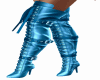 Thigh Boots Blue Glossy
