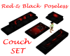 Red & Black Poseles sofa