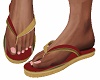 RED/TAN FLIP FLOPS