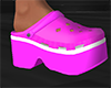 Pink plat crocs