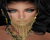 Harem Face Veil-Gold