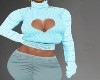 Teal Heart Sweater