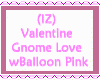 Gnome Love Balloon Pink