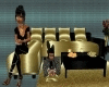 QT~Golden Black Sofa Set