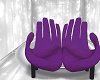 purple hands couch