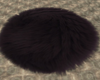 Round Fur Black Rug