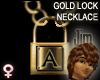 Gold Lock Necklace A (F)