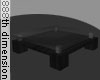 Glass Top C Table Black
