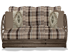 beige plaid couch