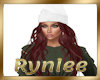 white winter hat / red