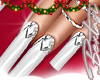 🅑 White Xmas Nails 